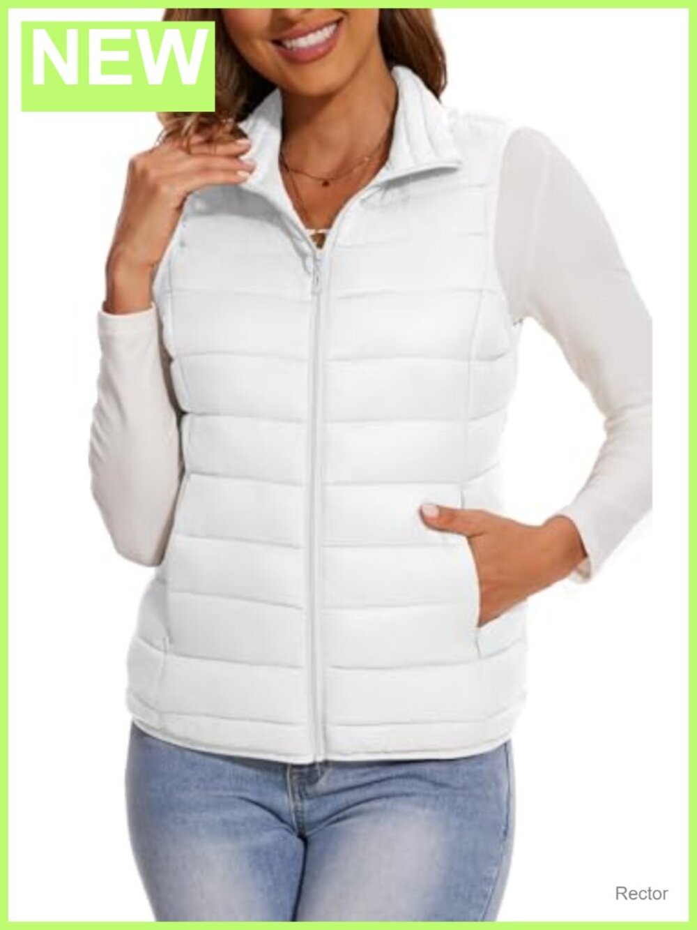 Women's Lightweight Quilted Puffer Vest Sleeveless Zip Pockets